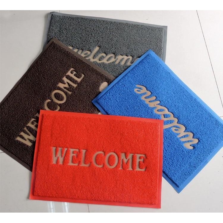 พรมเช็ดเท้า พรมดักฝุ่นกันลื่น ลาย WELCOME ยางอย่างดี PVC ทำความสะอาดง่าย 2ขนาด พร้อมส่ง