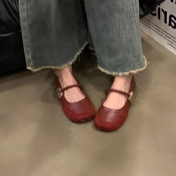 Soft-soled Boat Shoes รองเท้าหนังขนาดเล็ก Round Toe Casual High-End Fashion