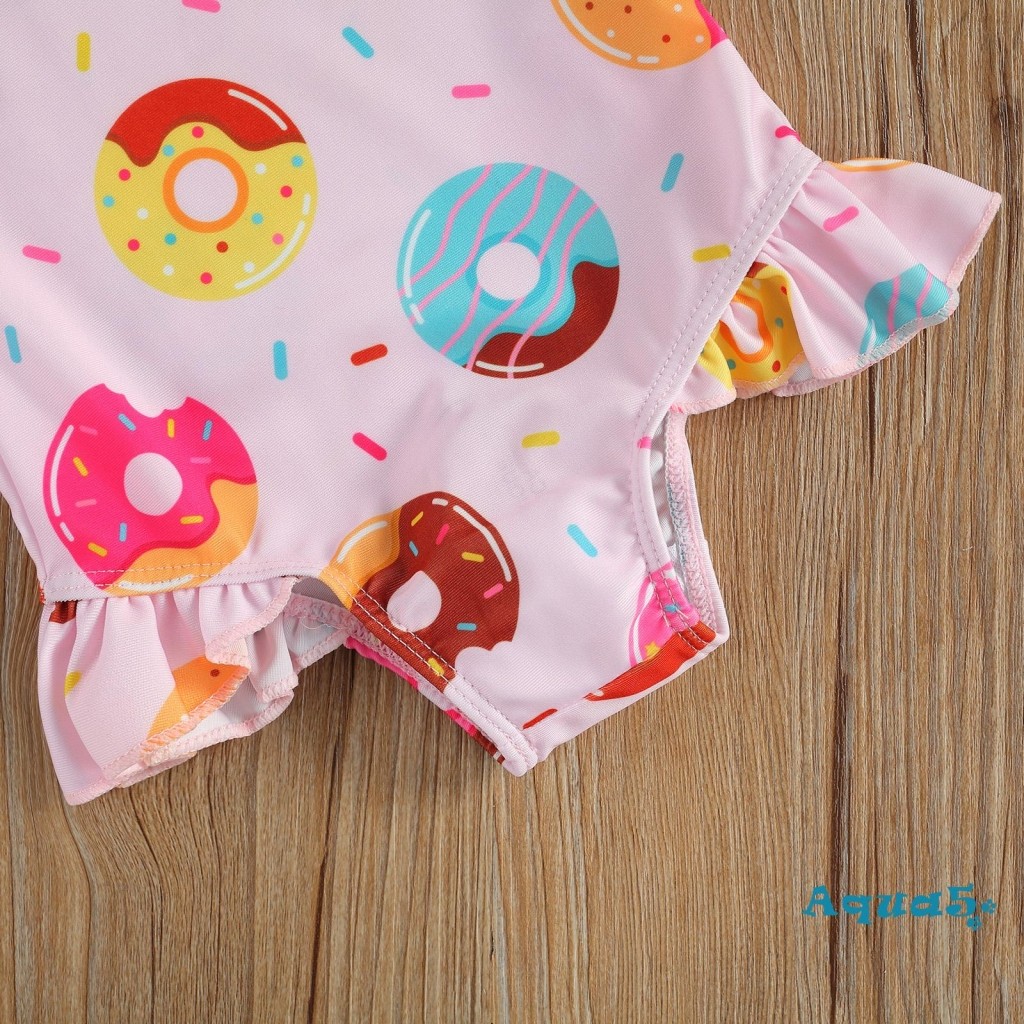 อุ๊ย-ระบายอากาศสาวน้อยชุดว่ายน้ําชิ้นเดียวฤดูร้อนเด็กน่ารักปู/โดนัทพิมพ์แขนกุดชุดว่ายน้ําสําหรับวันหยุด - รูปที่ 6