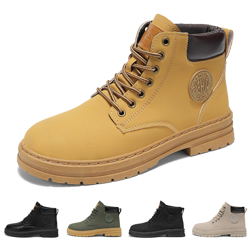 รองเท้าผู้ชาย Martin Boots โดยรวมรองเท้ารองเท้าเดินป่าหนา Soled ความสูง-Increasing รองเท้ารองเท้าเดินป่ากลางแจ้งรองเท้าแฟชั่นลําลองรองเท้า High-Top