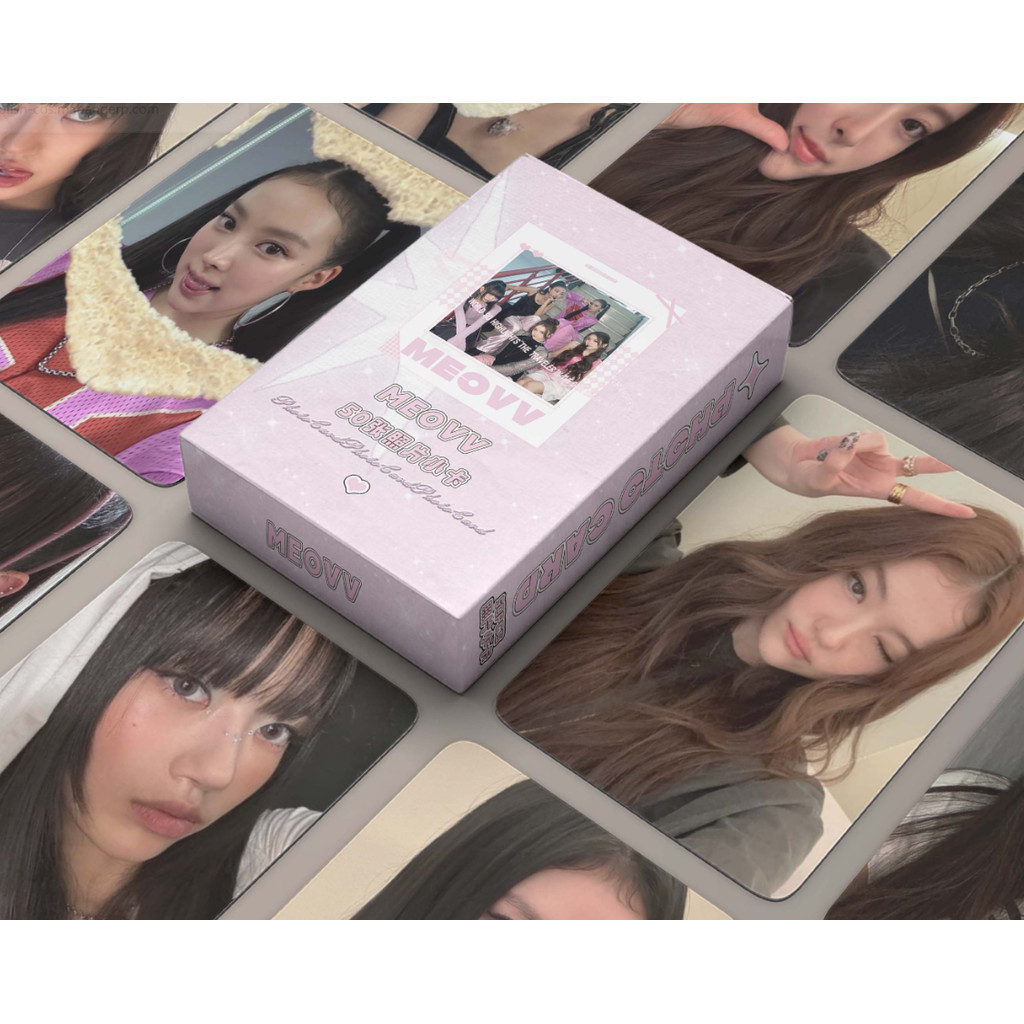 50 ชิ้น/กล่อง MEOVV Holographic Photocards MEOW เลเซอร์โฮโลแกรมการ์ด Lomo Anna Narin Gawon Sooin ELLA Kpop โปสการ์ดพร้อมสต็อก SX