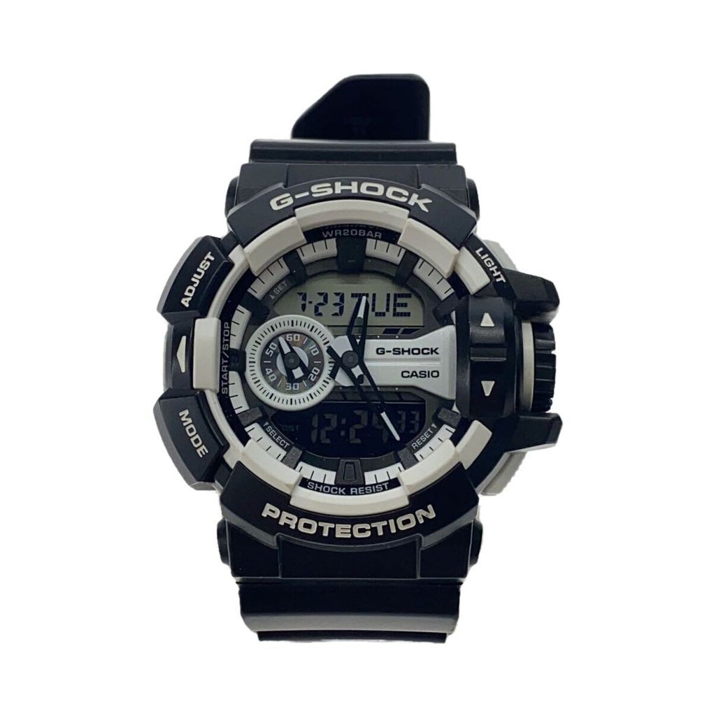 Casio นาฬิกาผู้ชาย Quartz Digiana Rubber WHT BLK SS GA-400-1AJF ส่งตรงจากญี่ปุ่น มือสอง
