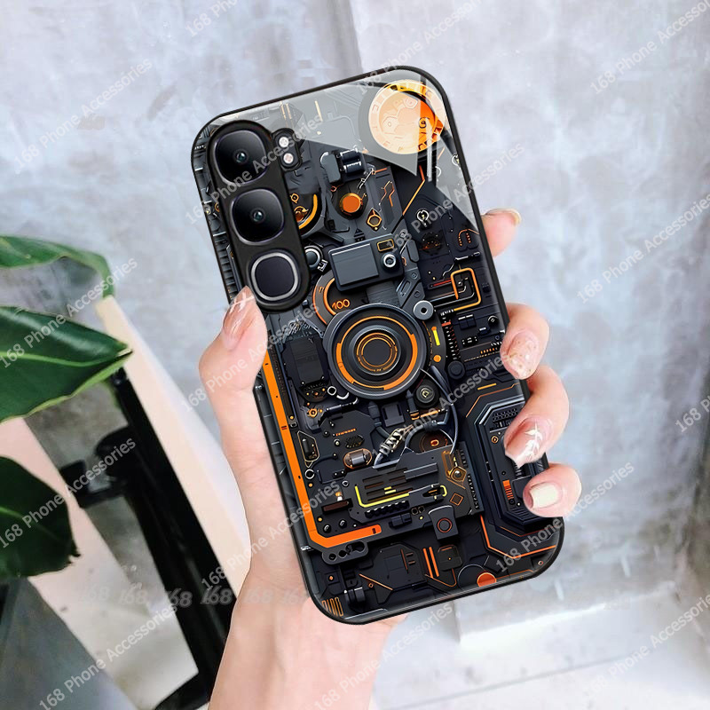 เคส Vivo Y200 5G เคสแผงวงจร PCBA กระจกเย็นหล่อโทรศัพท์เคสเครื่องลมเทคโนโลยีเทรนด์ความรู้สึกโทรศัพท์สําหรับเด็กผู้ชายนักเรียนผู้ชาย