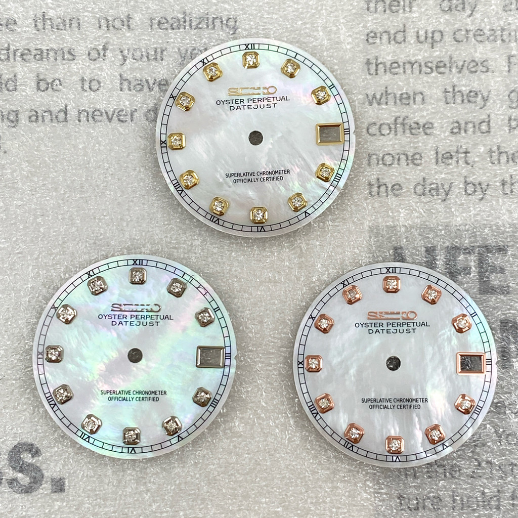 Mother-of-pearl Dial Modification Accessories 28.5mm เหมาะสําหรับ nh35 Movement Diamond Surface No Luminous