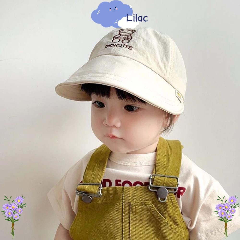Lilacs หมวกบังแดด, หมวกเด็กผ้าฝ้ายแบบปรับได้, หมวก Peaked สีทึบขนาดใหญ่ Baby Summer