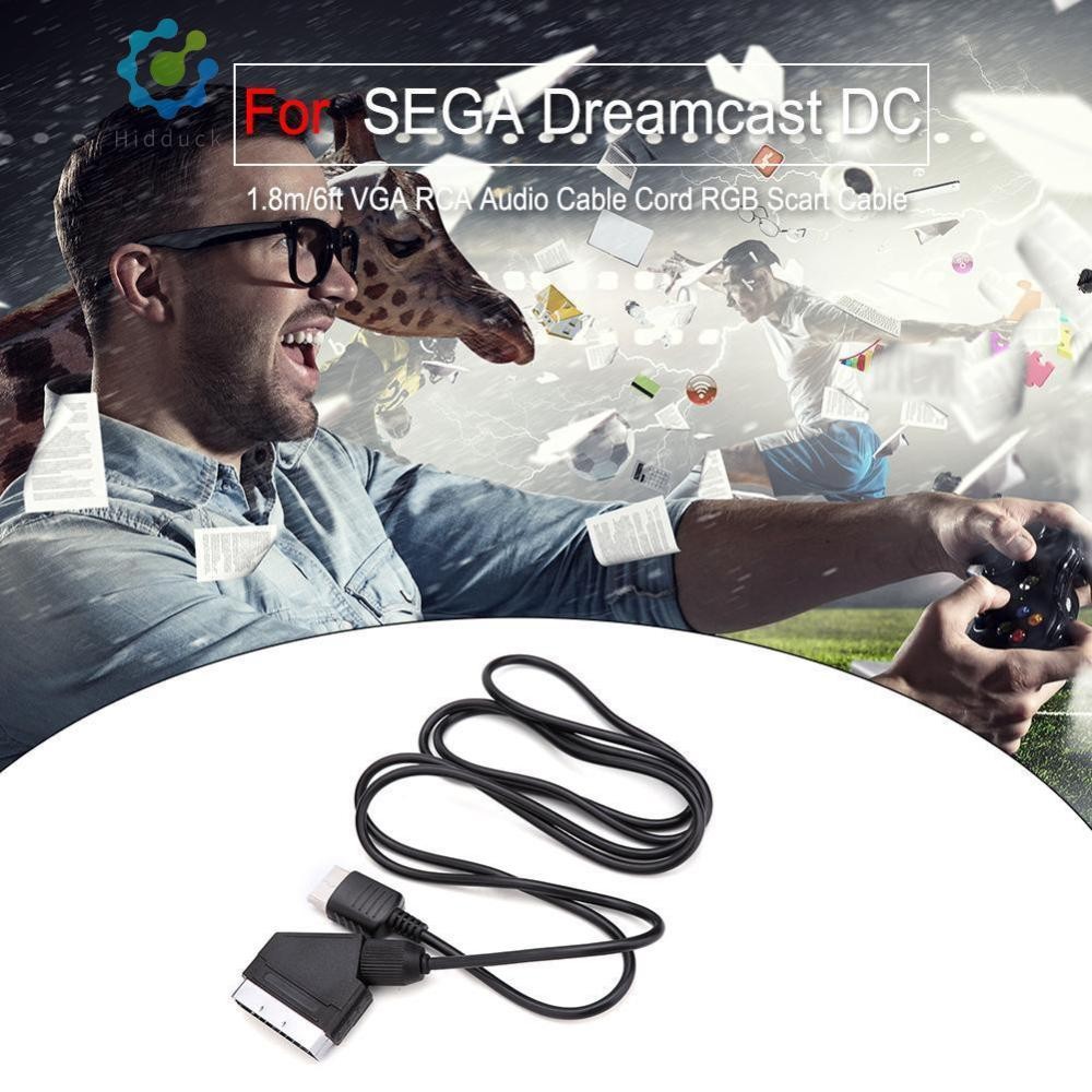 ~ Rgb Scart Cable Replacement TV AV Lead RGB Scart Cable for SEGA Dreamcast DC [Hidduck.th]