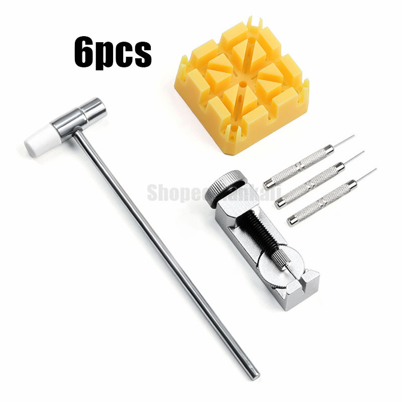3/6/9 ชิ้นนาฬิกา Link Chain Removal เครื่องมือนาฬิกาปรับความยาวค้อน Punch Pins Strap Holder Kit นาฬิกาซ่อมเครื่องมือสําหรับช่างซ่อมนาฬิกา