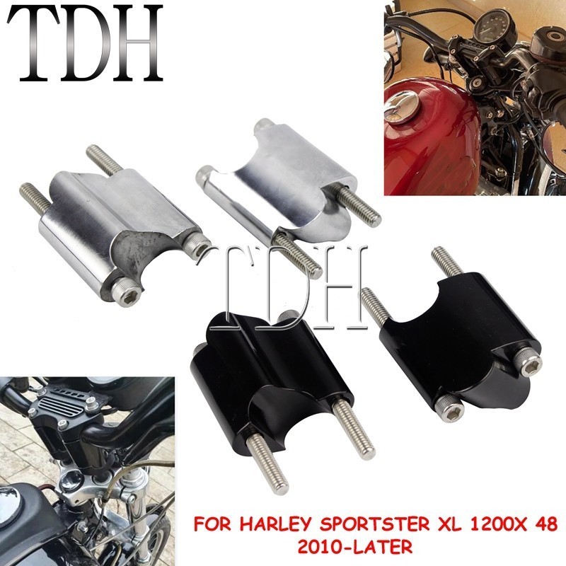 TH 1" Handlebar Riser 2" Riser Extension Block for Harley Sportster XL 883 1200 XL48 XL883 2010-22 2