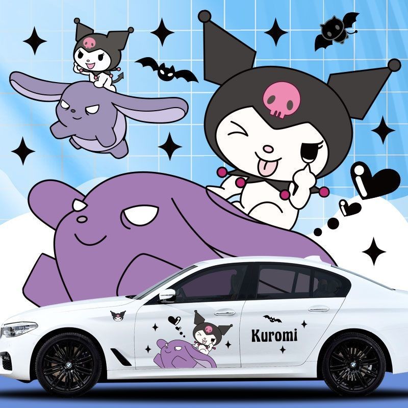 2 ด้าน Kuromi สติ๊กเกอร์ติดรถยนต์ตกแต่งภายนอกรถยนต์ Stikers