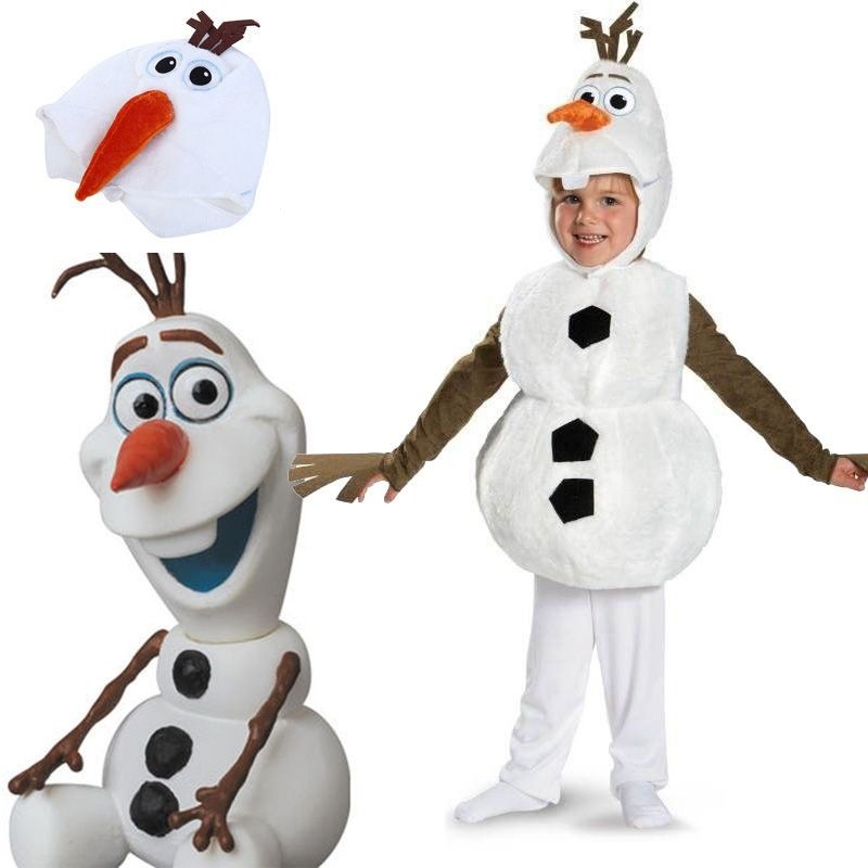 ภาพยนตร์ Frozen Snowman Olaf คอสเพลย์เครื่องแต่งกายเด็กฮาโลวีนแต่งตัว Jumpsuit ชุด QX79