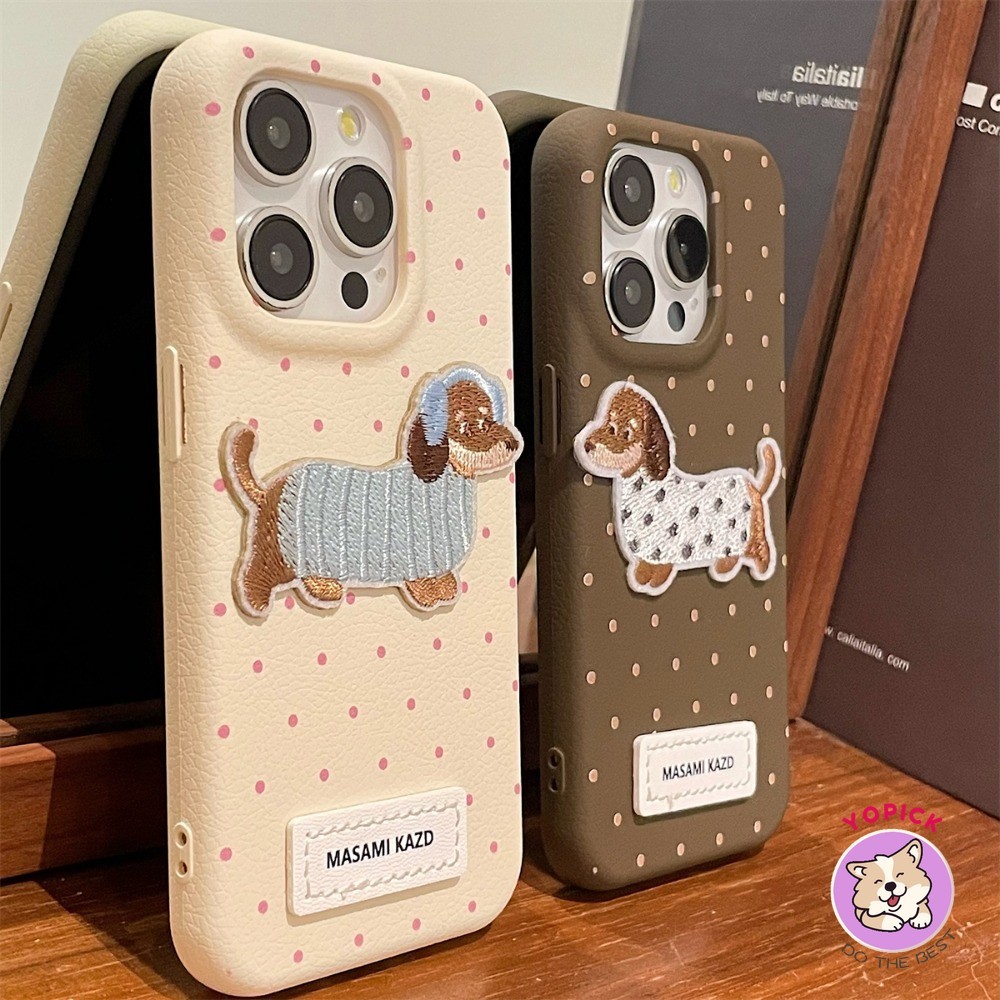 3d สุนัขหนังสําหรับ iPhone 16 16Pro 16Plus 16Pro Max 11 12 13 14Plus 15Pro XR XS Max 7 8Plus คนรักฝาครอบโทรศัพท์น่ารักใหม่ Dot สาวการ์ตูนเพื่อนปัจจุบันร้อนนุ่ม LZW