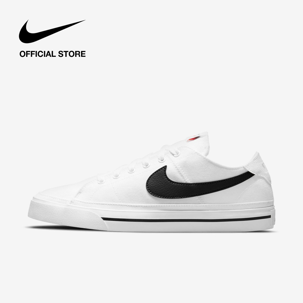 Nike Court Legacy Canvas รองเท้ากีฬาลำลองคลาสสิก - สีขาว สีดำ