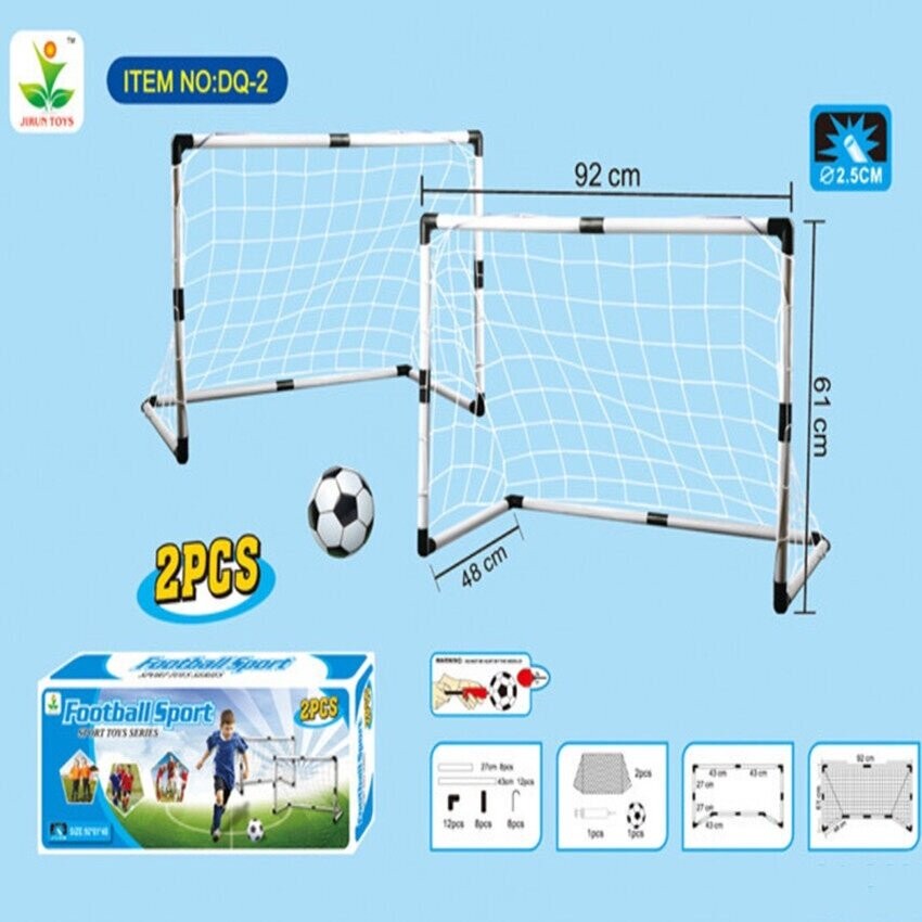 ประตูฟุตบอล GOAL SET เด็กเล่น Football Sport ชุด 2 ชิ้น กีฬากลางแจ้ง โกลฟุตบอลและตาข่าย ฟรีลูกฟุตบอล