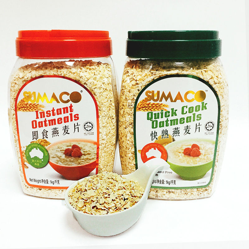 มาเลเซียนําเข้า Sumaco Sumaco ข้าวโอ๊ตปรุงสุกทันที 1 กก. เครื่องดื่มชงอาหารที่มีคุณค่าทางโภชนาการ