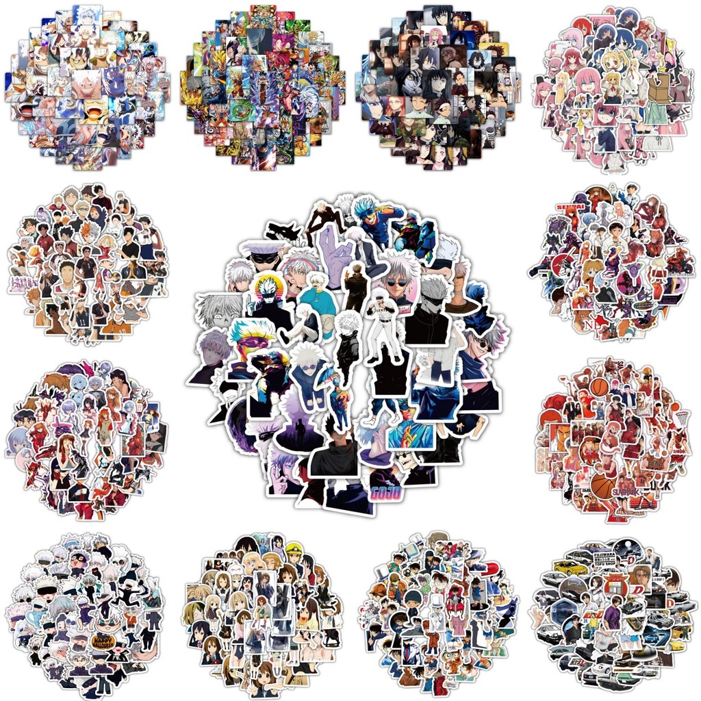 60 ชิ้นการ์ตูนอะนิเมะ Jujutsu Kaisen ONEPIECE นักสืบโคนัน ไฮคิว!! สติ๊กเกอร์กราฟฟิตี้สําหรับจักรยาน Hand Account Pencil Case Decals LanLanStickersWorld