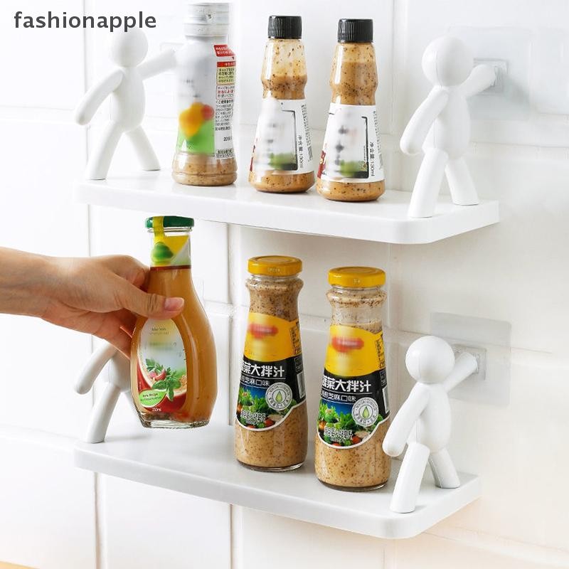 [fashionapple] ชั้นวางแชมพูในห้องน้ําแบบมีกาวในตัวองค์กรจัดเก็บพลาสติกชั้นวางที่วางรองรับชั้นเก็บของคนตัวเล็กสต็อกใหม