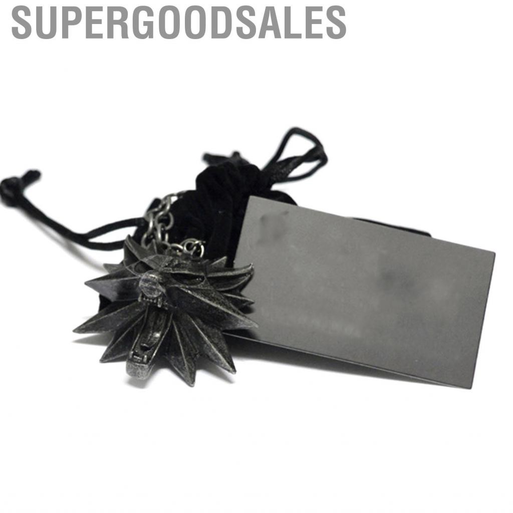 Supergoodsales สร้อยคอเหรียญหมาป่า Witcher 3 ความคงทนป้องกันรอยขีดข่วนจี้หัวไวกิ้งสำหรับของขวัญการจัดระเบียบทุกวัน