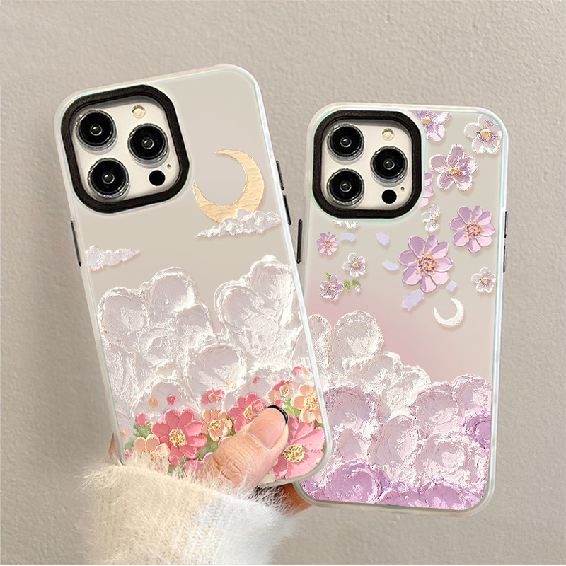 ดอกไม้สวยงาม คสไอโฟน15/14 iphone16/13/12/11 pro max 8/7/xr/xs สีออโรร่า TPU soft case