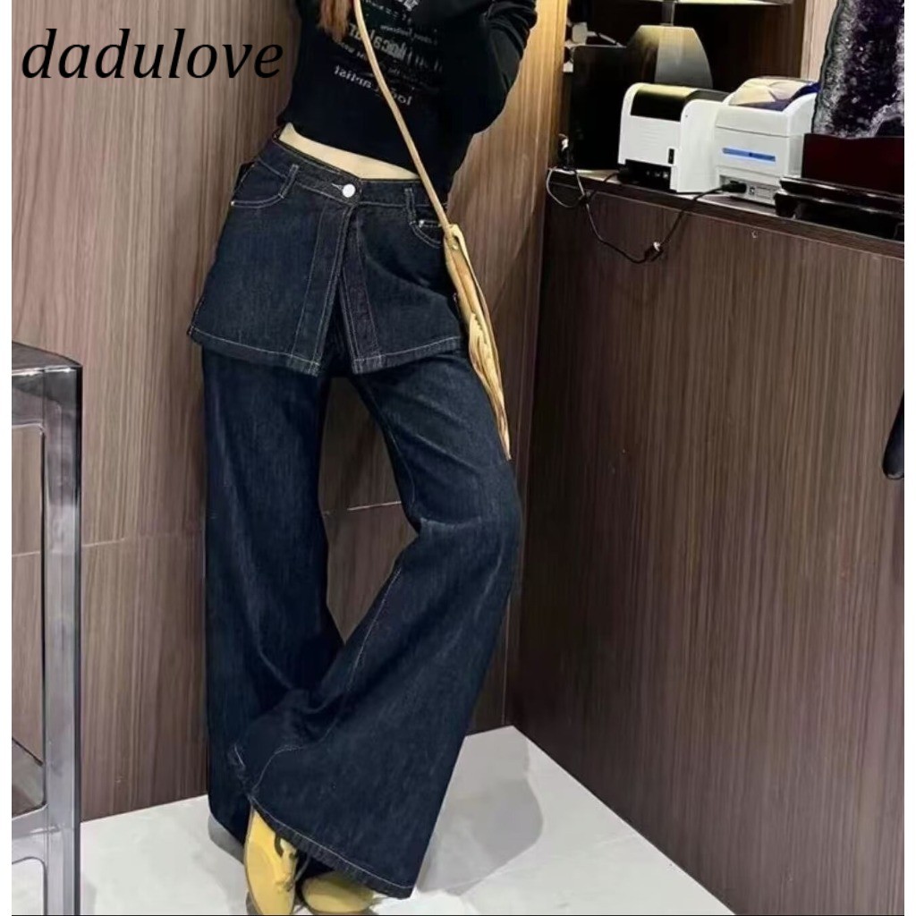 DaDulove New American Ins High Street Retro Micro-flare Jeans Niche High Waist Wide Leg Pants plus Size Trousers