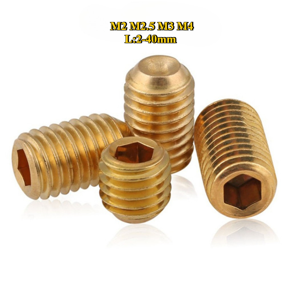สกรูตัวหนอน สกรูตัวหนอนปลายตัด  12.9 ตัวหนอน ปลายตัด หกเหลี่ยม สกรู / Hex Socket Set Screw M1.6/M2/M2.5/M3/M4/M5/M6  CHX