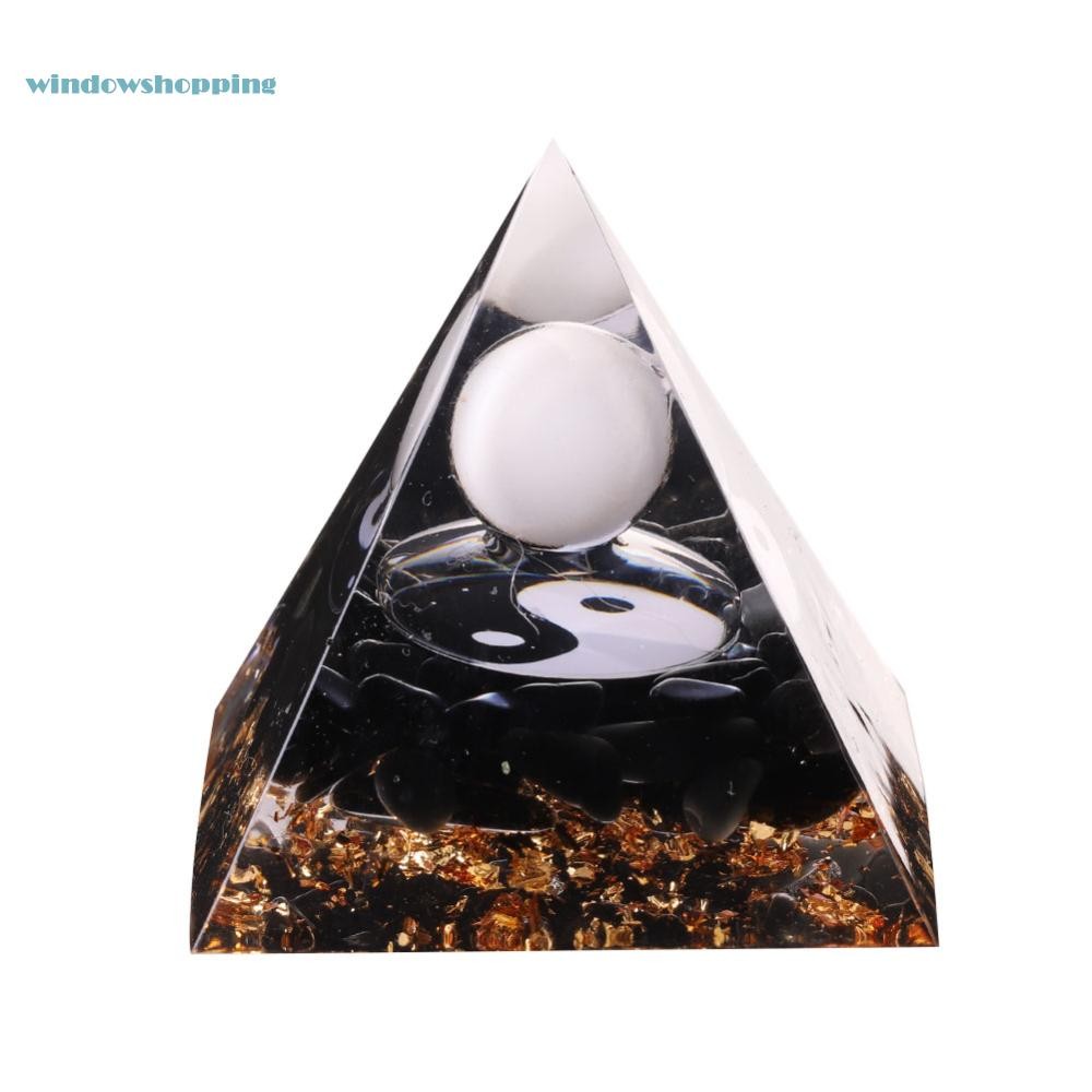 หินธรรมชาติ Orgonite Pyramid Crystals Orgone Energy Generator Healing Ornament [windowshopping.th]