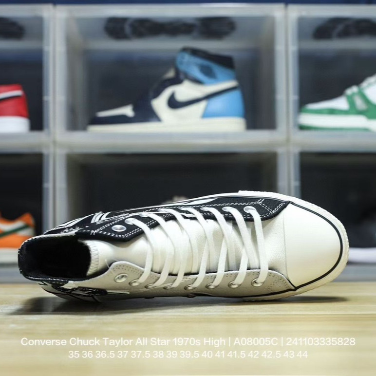 Converse Chuck เทย์เลอร์ดาวทั้งหมด 1970s ไวน์สูง Red Beige รองเท้าลำลองสูง