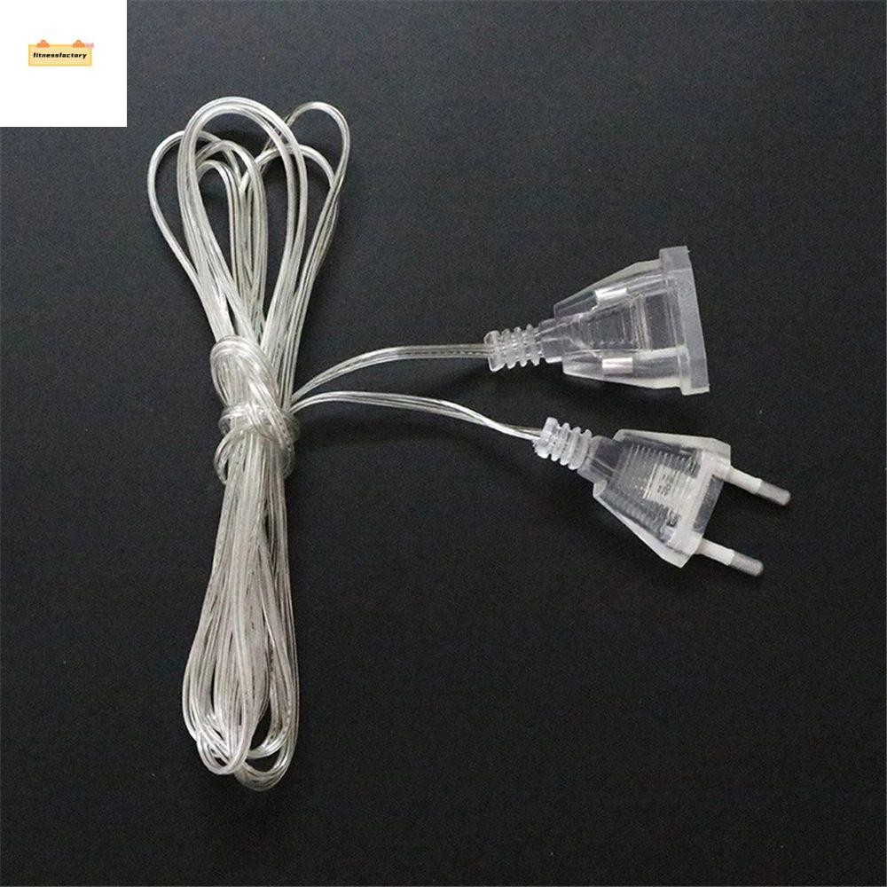 Fitnessfactory Extender ปลั๊กสายไฟไฟนางฟ้าไฟคริสต์มาสมาตรฐาน 3M 5M EU Plug สายต่อโปร่งใส