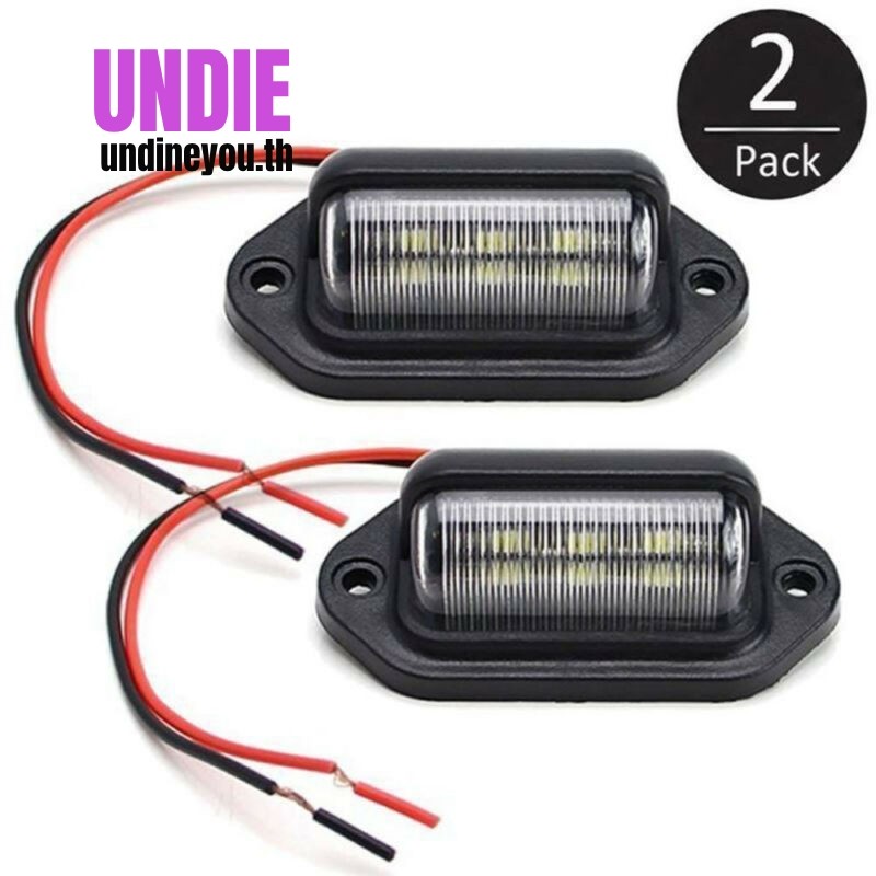 UNDIE 2pcs กันน้ํา 6-LED 12V ป้ายทะเบียนรถเรือรถบรรทุก Trailer Step โคมไฟคลังสินค้าพร้อม [สต็อกพร้อม]