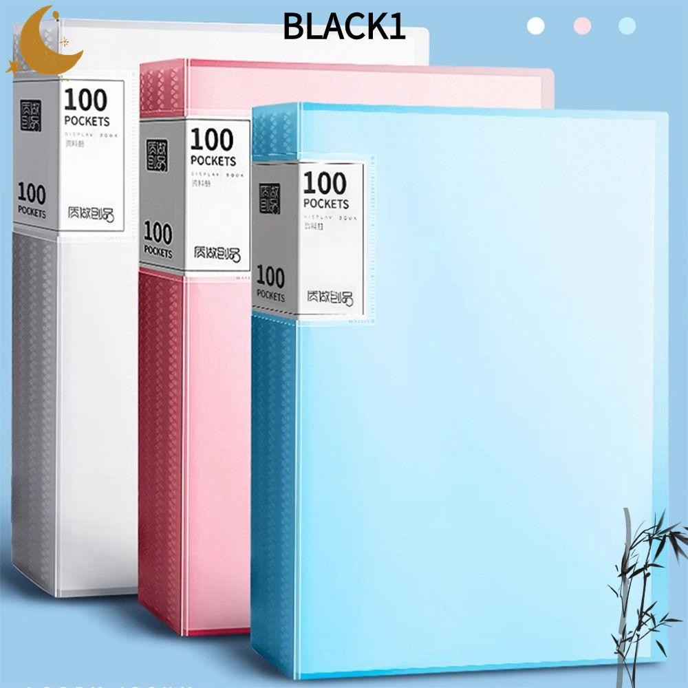 สีดํา1 หนังสือเล่มเล็กจัดเก็บ,กระเป๋าโค้งมัลติฟังก์ชั่นกันน้ํา,คุณภาพสูง20/30/60/100หน้าความจุขนาดใหญ่ไฟล์กระเป๋านักเรียนของขวัญ