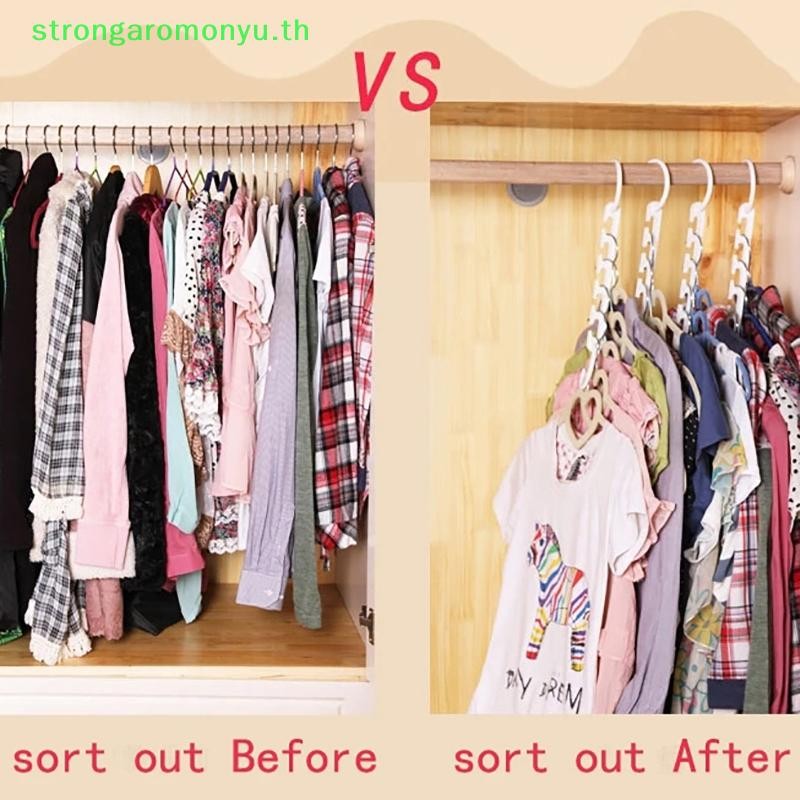 Strongaromonyu ไม้แขวนเสื้อ 9 หลุม ไม้แขวนพับ ไม้แขวนเสื้อ rotag TH