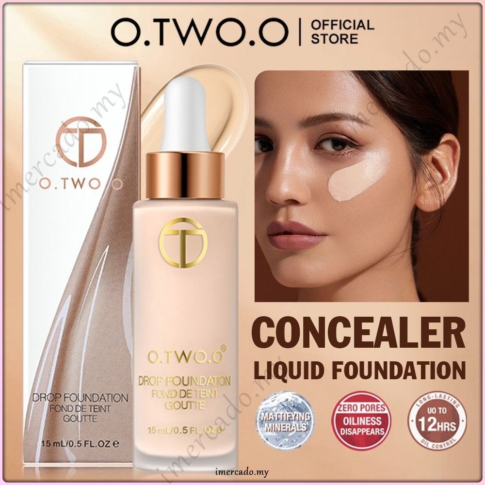 COD otwoo Foundation Full COVER Matte CONCEALER Liquid Foundation BB Cream HTS1