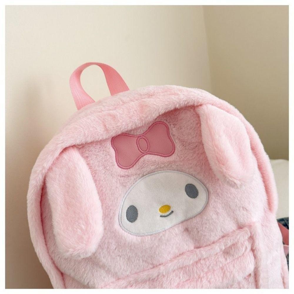 Hgougv656 กระเป๋าเป้สะพายหลังโรงเรียน, Hello Kitty Loopy Sanrio Plush กระเป๋าเป้สะพายหลัง, น่ารัก Cinnamoroll Capybara ความจุขนาดใหญ่ตุ๊กตาของเล่นกระเป๋านักเรียน