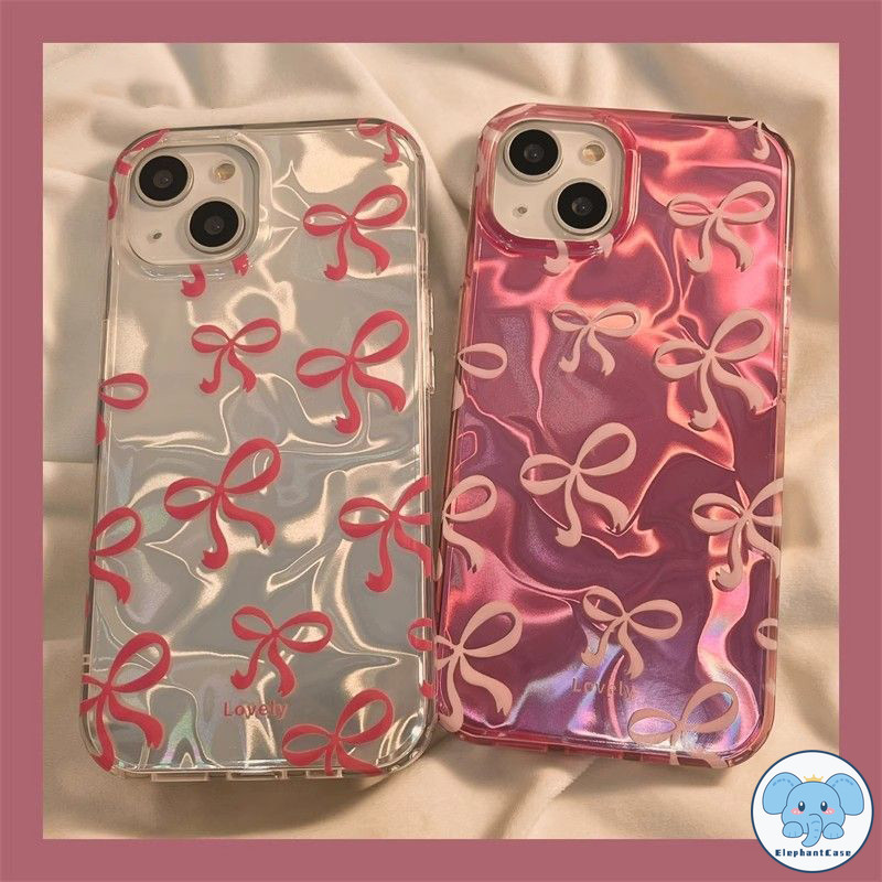 โบว์สีชมพูน่ารักเคส VIVO Y20 Y11 Y12i Y21T Y20s Y22 Y17 Y36 Y21 Y12 Y17s Y02 Y50 Y18 Y22s Y30 Y02A เงาลูกฟูก TPU นุ่มเคส