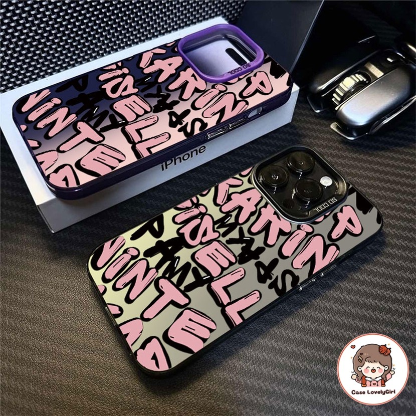 ส่งจากไทย การ์ตูนอเมริกัน Doodle เคส IPhone 16 11 15 14 13 Pro Max XR 12 Pro 7 8Plus SE X Xs Max Anti-fall Hard Case