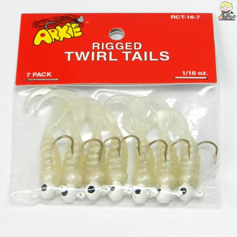 [CL] จิ๊กตกปลา Lure Sea Bass เหยื่ออ่อนหัวจิ๊ก Twirl Tails เหยื่อหนอน 7 ชิ้น/ล็อต TH