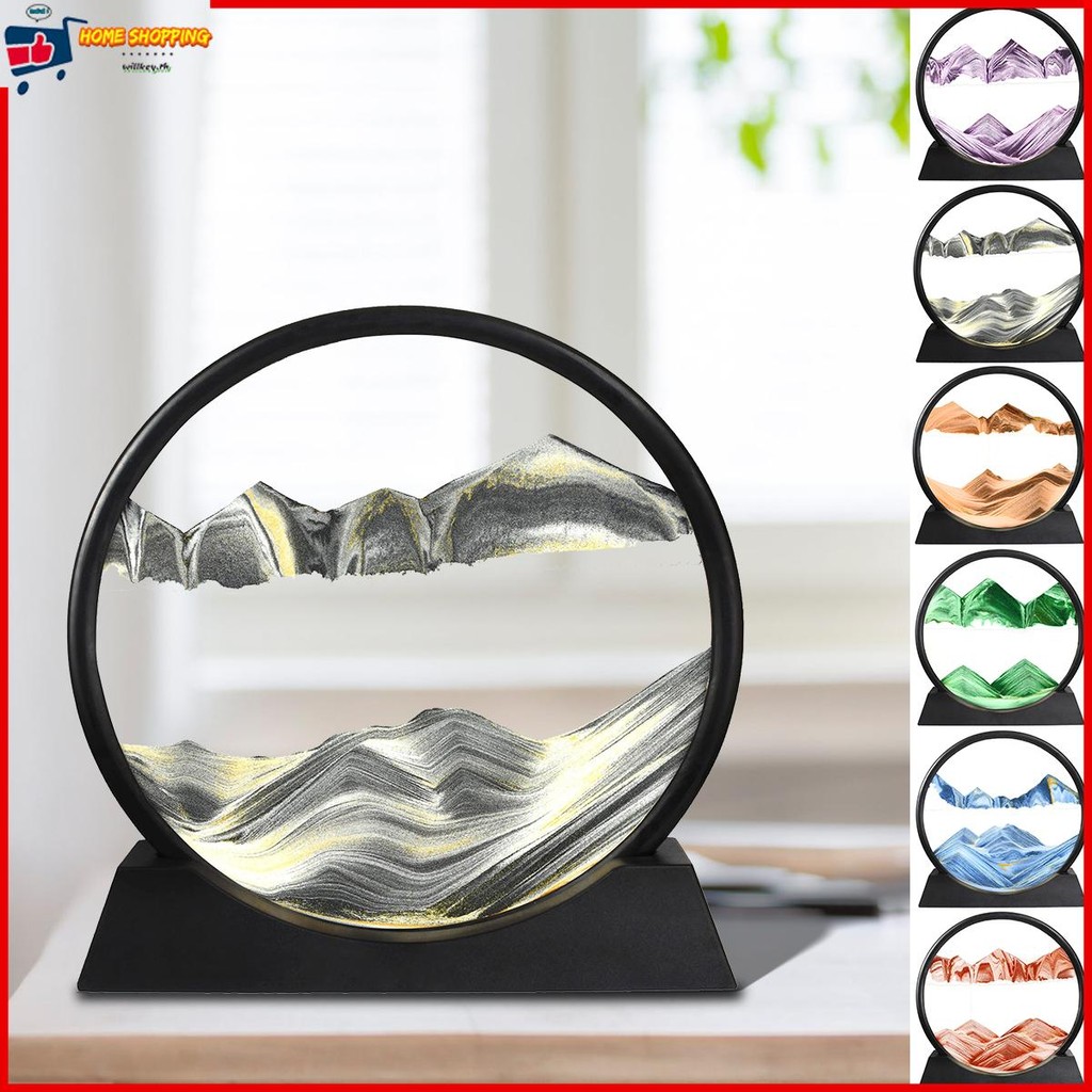 3d Deep Sea Sand Art Creative 7in 3D Moving Sand ภาพวาดรอบแบบไดนามิก Moving Sand Art ตกแต่ง SHOPTKC9