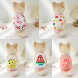 Miflame ผลไม้เสื้อผ้าสุนัขฤดูร้อน Puppy Vests สําหรับสุนัข Pomeranian Chihua ผ้าสัตว์เลี้ยงน่ารักเสื้อกั๊กสับปะรดสุนัขเสื้อกั๊ก