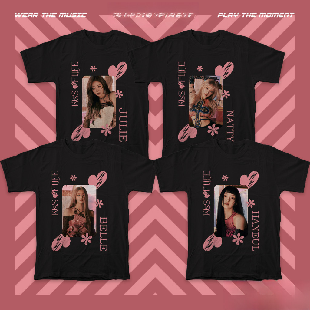 Kiss OF LIFE เสื้อยืด KISS OF LIFE สมาชิกแรงบันดาลใจกราฟิก Tee Natty Belle Julie Haneul T เสื้อผู้หญ