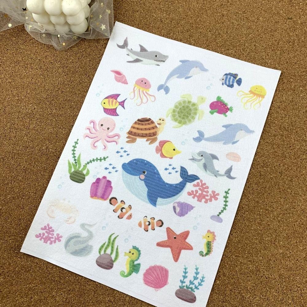 พรีวา 2แผ่นเย็บเย็บปักถักร้อยกระดาษ,ดอกไม้และมหาสมุทรออกแบบ ทําเอง กระดาษที่ละลายน้ําได้ที่มีสีสัน,อุปกรณ์เย็บผ้าที่ทําด้วยมือมือเย็บงานฝีมือมือจั - รูปที่ 4