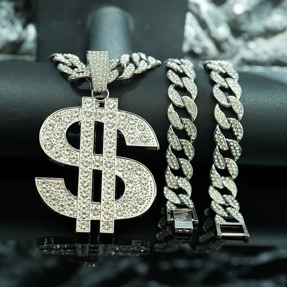 18k Full Diamond Cuban Chain hiphop เครื่องประดับอินเทรนด์ขายส่ง Hip Hop สร้อยคอสร้อยคอโซ่คิวบาผู้ชาย