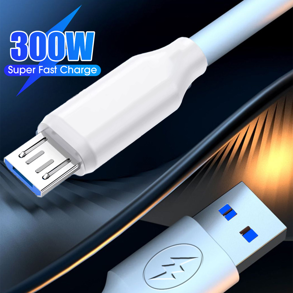 300W Super Fast Charging Micro Data CABLE โอนความเร็วสูงสําหรับ Samsung Huawei Android Type-C Quick Charge สายไฟ