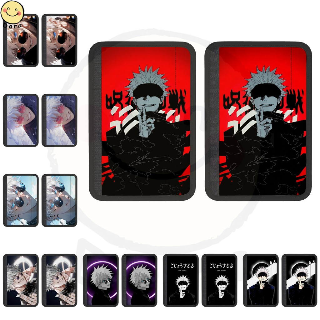 Jujutsu Kaisen Satoru Gojo 2pcs รถที่นั่งเข็มขัดไหล่ Pad Seatbelt สีดํา Neoprene เข็มขัดนิรภัยอัตโนมัติไหล่ป้องกัน