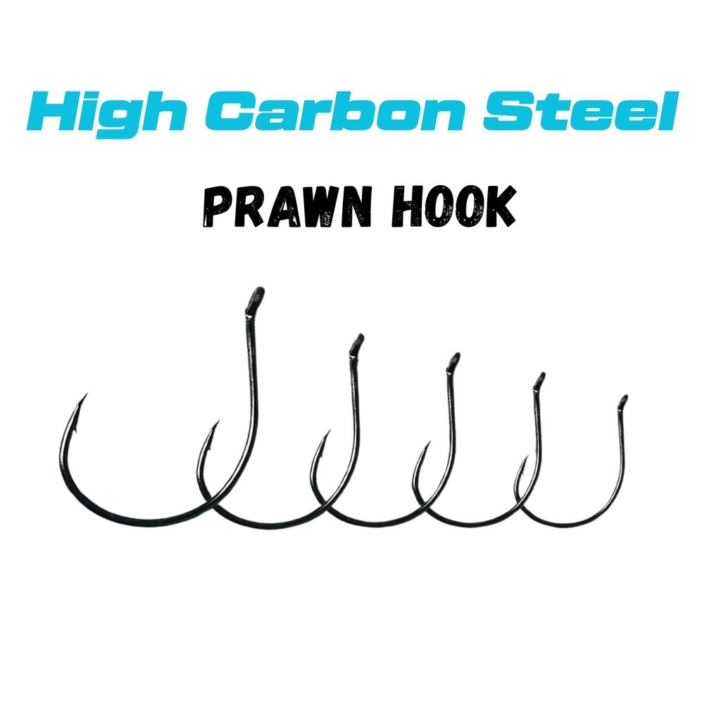 AquaTackle -PH002 Prawn Hook10pcs Prawn Hook เหล็กคาร์บอนสูง Mata Kail คุณภาพสูง Hook Pancing Udanga
