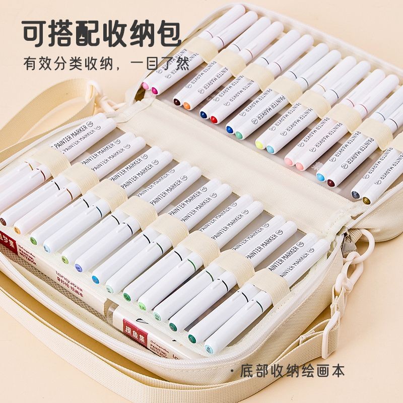 Languo Soft Tip Straight Liquid Acrylic Marker พิเศษสําหรับนักเรียนประถมปากกาสีน้ํา Impervious Strai