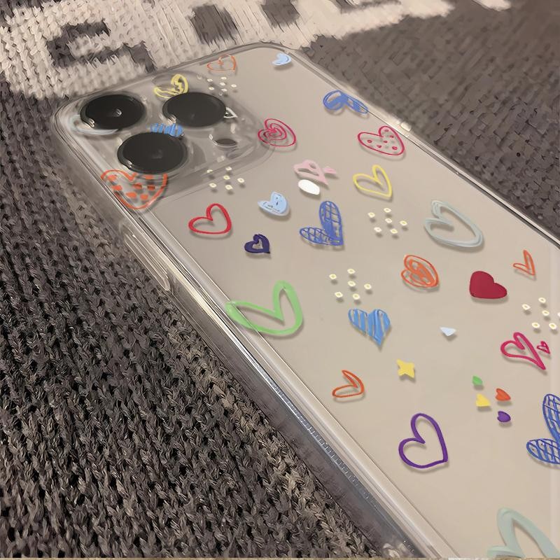 Graffiti Love สําหรับ iPhone 16 15 14 Pro Max 13Mini 12 11 Pro XS XR 7 8 Plus ป้องกันหน้าจอปลอกกันกระแทก - รูปที่ 6