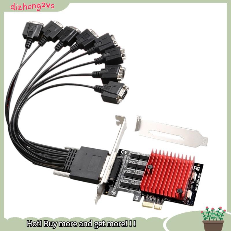 [dizhong2vs]การ์ดขยาย PCI-Port RS232 PCI-E 8-Port DB9 Serial Card 8-Chipset PCI-Express การ์ดควบคุม