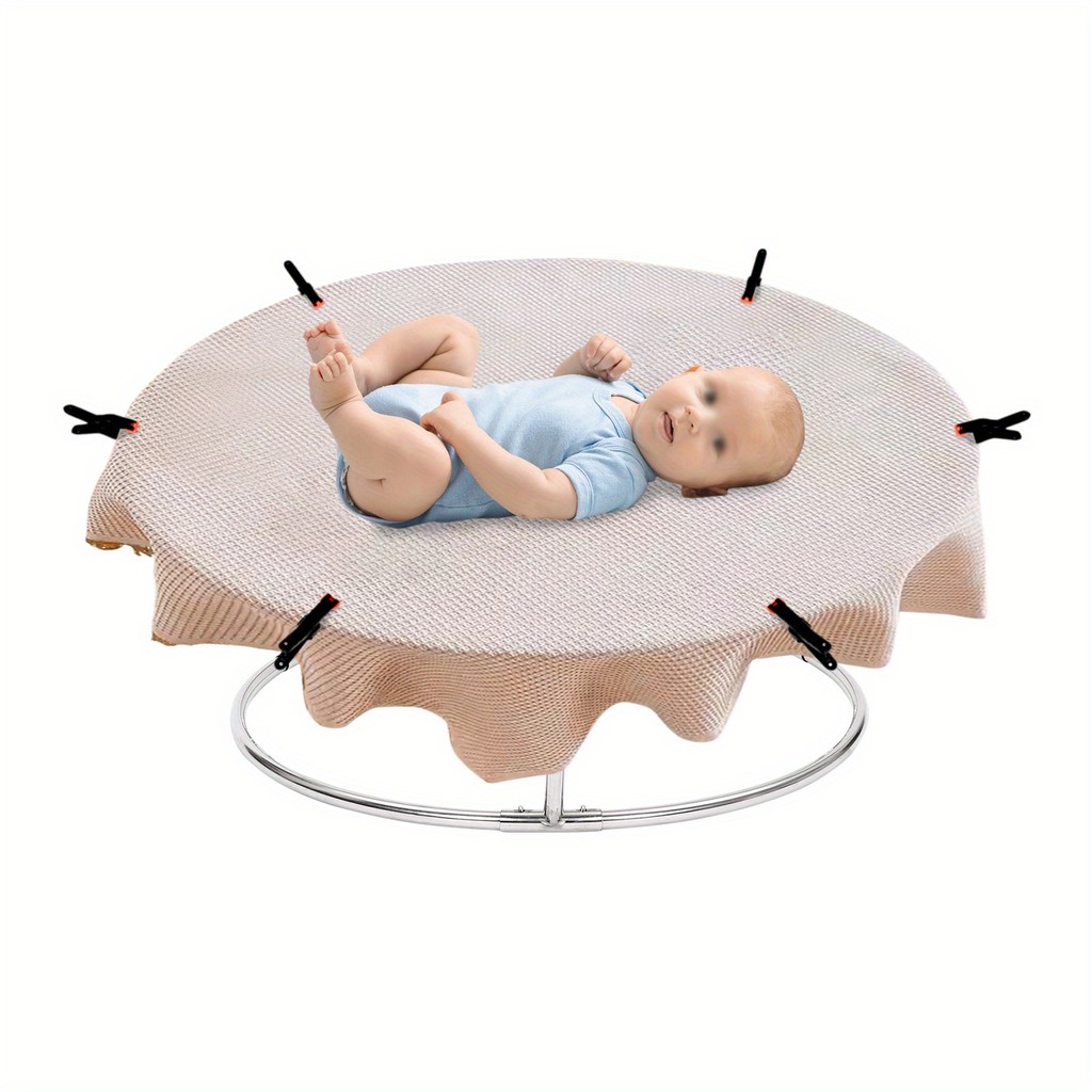 ขาตั้งถ่ายภาพเด็กแรกเกิดขาตั้งสแตนเลสสําหรับถ่ายภาพเด็กโครงวางตัวทารกแรกเกิด อนุญาตให้ผ้าฉากหลังเพื่อกระจายได้อย่างราบรื่นสร้าง - รูปที่ 3