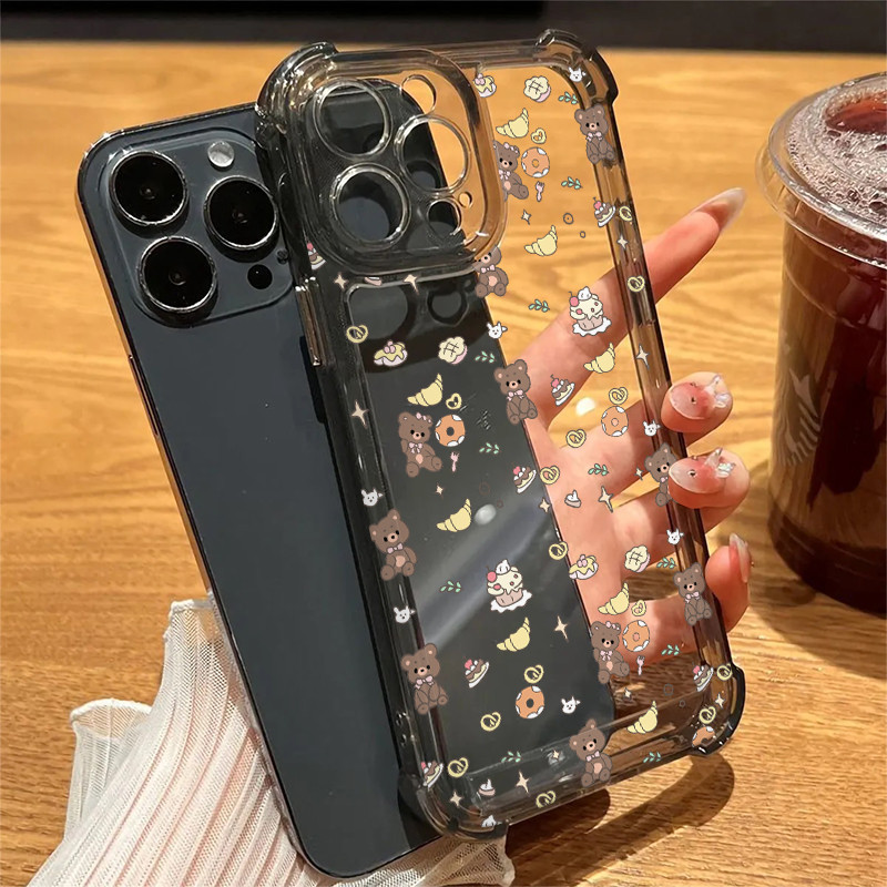 🌸TheOne🌸สี่มุมหนาป้องกันการตกเลนส์ป้องกันกรณีโทรศัพท์มือถือสำหรับ iPhone 16 15 14 13 12 11 ProMax X/XS XR XSMAX 7 8PLUS