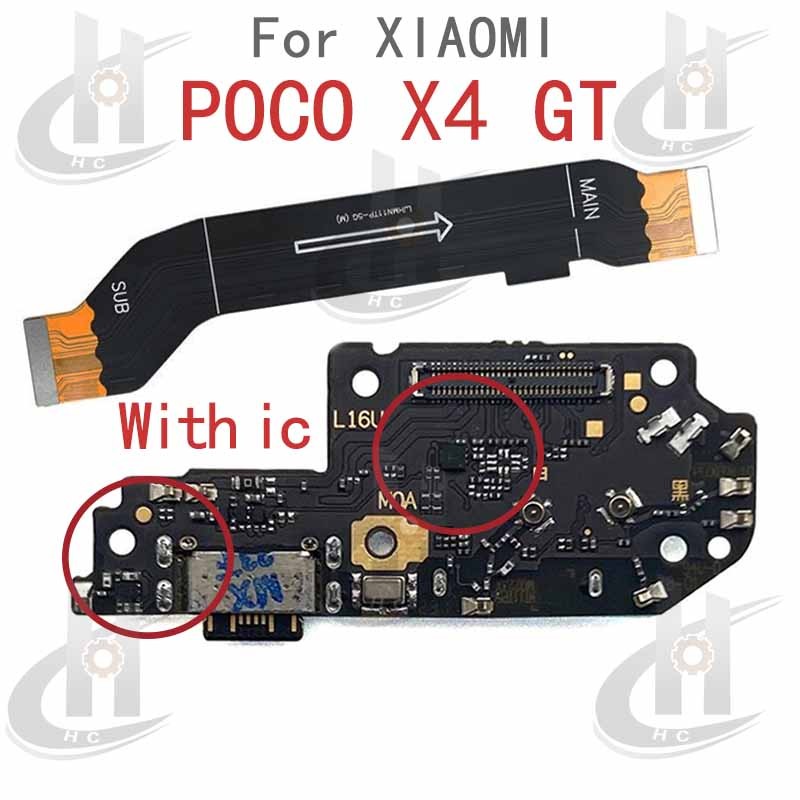 ใหม่สําหรับ Xiaomi Poco X4 GT Charger USB Connector Dock ชาร์จพอร์ตแจ็คบอร์ด Flex หลักเมนบอร์ดการเชื่อมต่อ Flex เปลี่ยนชิ้นส่วน