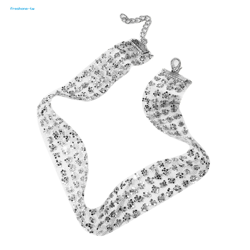 สร้อยคอ Chocker น้ําหนักเบาสําหรับปาร์ตี้ Paillette Chocker สร้อยคอเงา